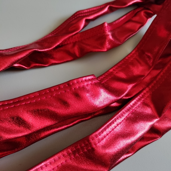 Miami Jock Small jockstrap cage straptrunk fetish shiny erotic red metallic NWT - Picture 14 of 15